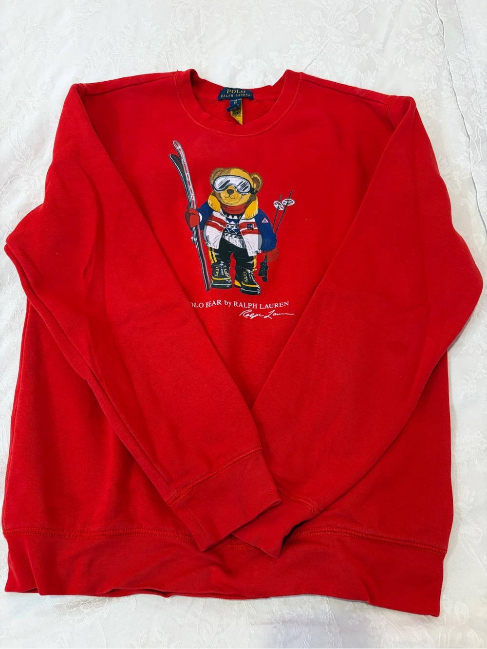 Polo by Ralph Lauren Red Ski Bear Crewneck Sweater